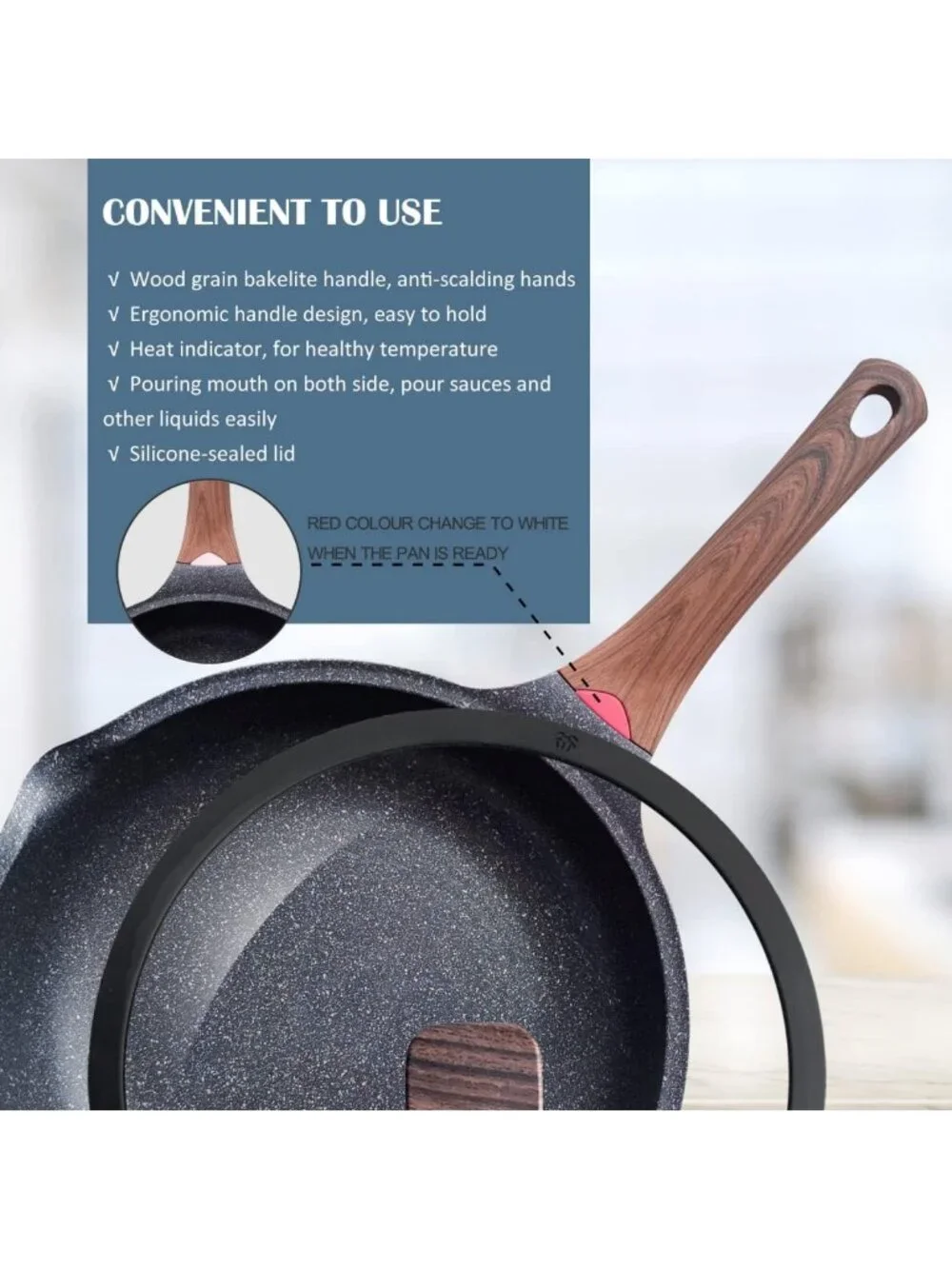 Nonstick Deep Frying Pan with Lid, 11